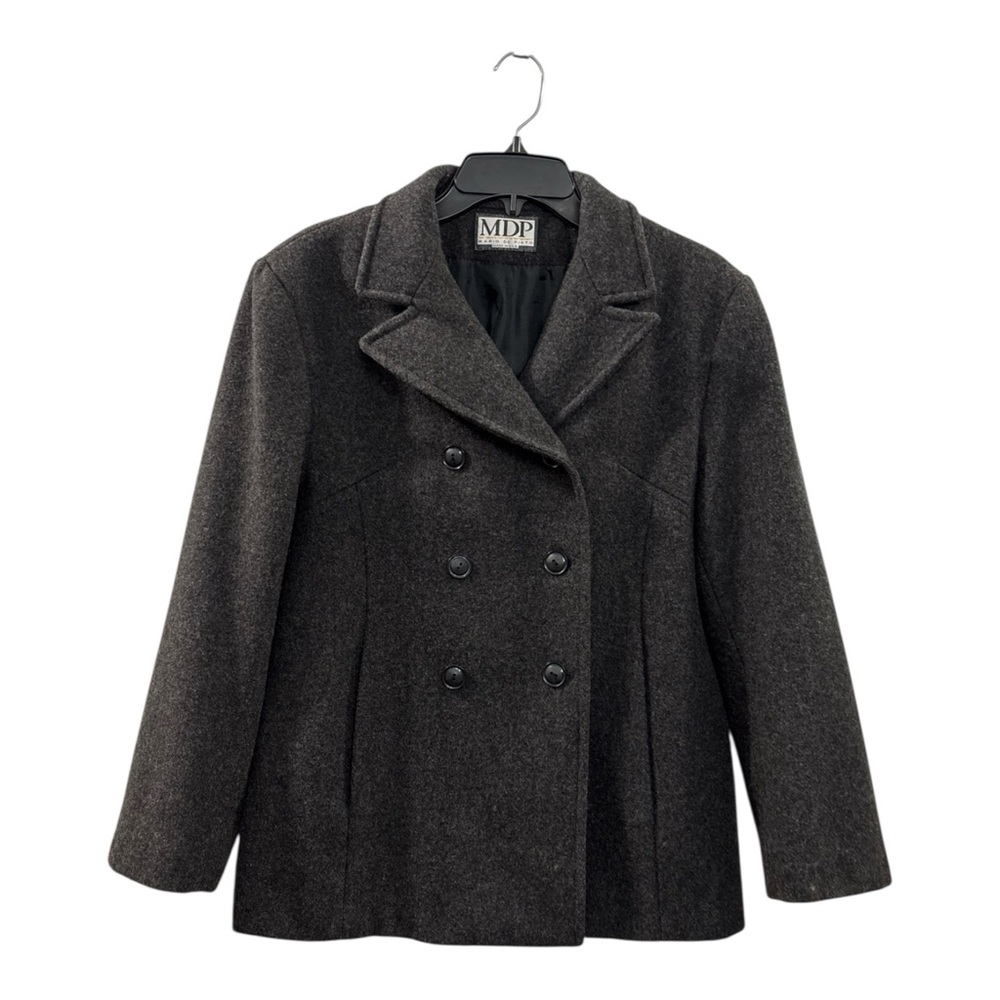 VTG Mario De Pinto S Gray Wool Blend Double Breasted Peacoat Blazer‎ Jacket USA